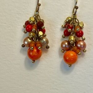 Elegant Multi-Color Beaded Dangle Earrings